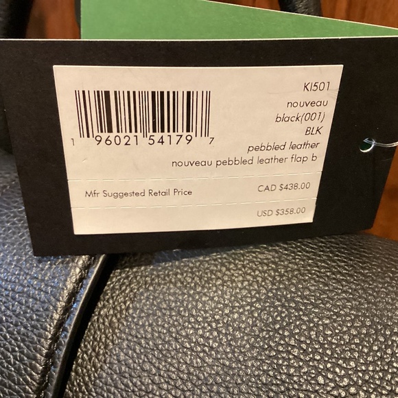 Kate Spade NY Nouveau Black Pebbled Leather Flap Bag/Purse/Backpack Medium Size - Picture 5 of 16